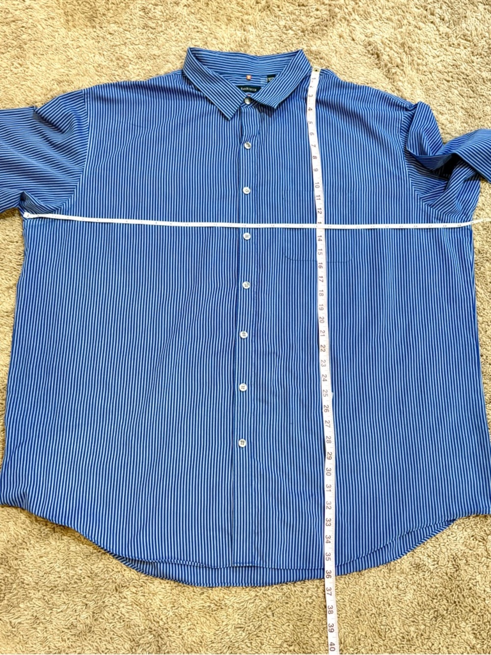 Van Heusen Blue and White Pinstripe Dress Shirt